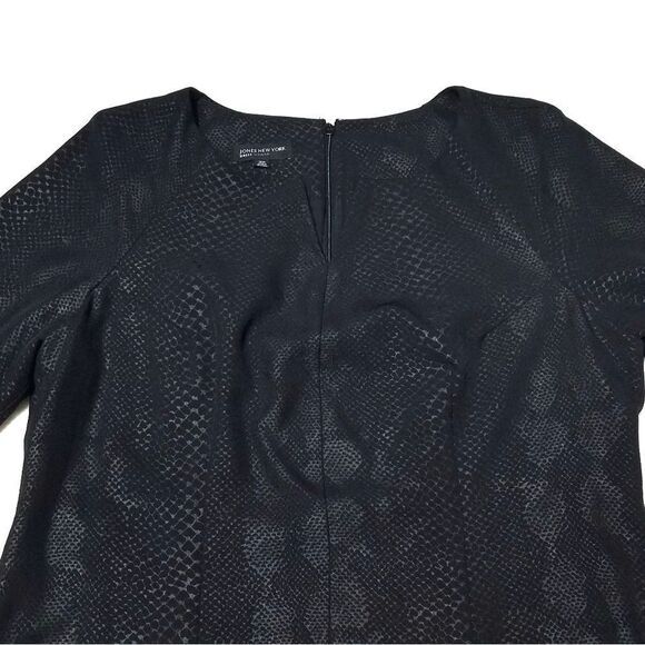 JONES New York Black Snakeskin Bodycon Midi Dress - Picture 2 of 9